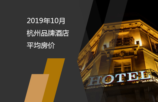 2019年10月杭州品牌酒店平均房?jì)r(jià)